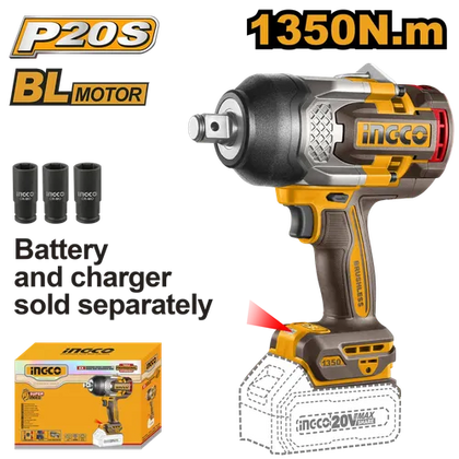 Impact Wrench 3/4" Cordless 𝑃20ˢ iNGCO-1050𝑁-𝑚 [NEW]-Tool Only