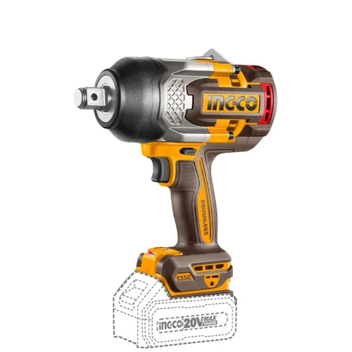 Impact Wrench 3/4" Cordless 𝑃20ˢ iNGCO-1350𝑁-𝑚-Tool Only-