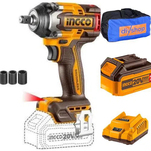 Impact Wrench Cordless 20𝑉 1/2" 500𝑁-𝑚 iNGCO