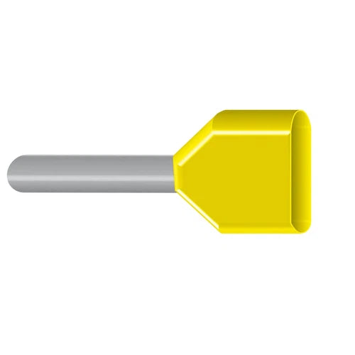 Insulated End Sleeve Boot Lace Ferrules-Double 6.0𝑚𝑚² Yellow-