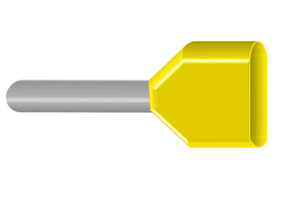 Insulated End Sleeve Boot Lace Ferrules-Double 6.0𝑚𝑚² Yellow