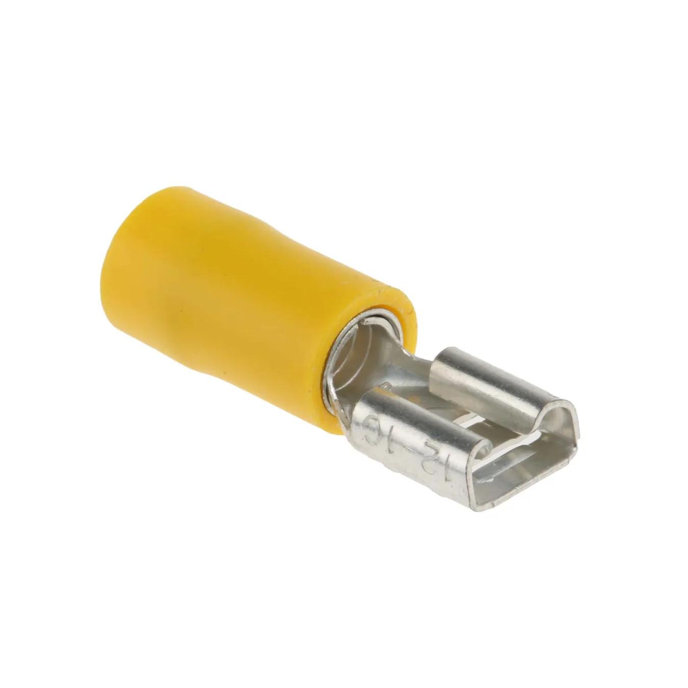 Insulated Terminal Disconnect Female 6.4mm »-Wire Terminals & Connectors-3D-Yellow 6.0𝑚𝑚²-each-diyshop.co.za