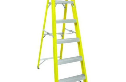 Ladder A-Frame Fibreglass Yellow-6 Step (1.8m)