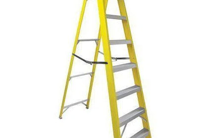 Ladder A-Frame Fibreglass Yellow-8 Step (2.1m)
