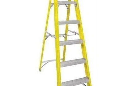 Ladder A-Frame Fibreglass Yellow-6 Step (1.8m)-