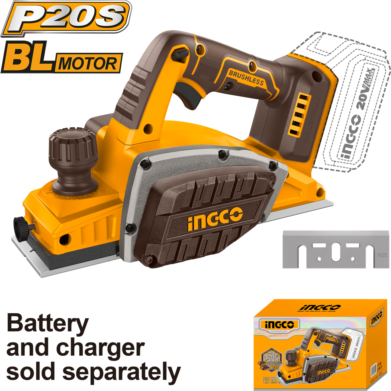 Planer Cordless 20v iNGCO