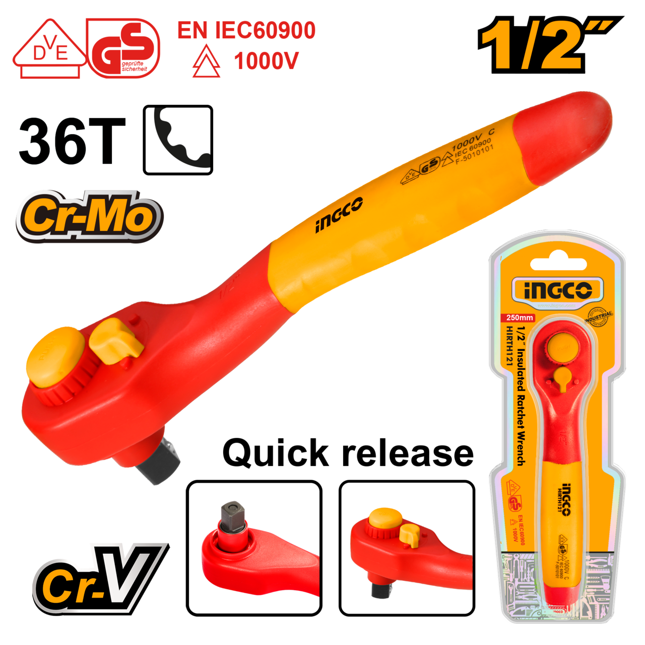 Socket Wrench Ratchet Drive VDE iNGCO