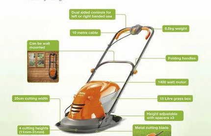 Lawnmower 𝑤25𝑐𝑚 Electric HoverVac250 Flymo-