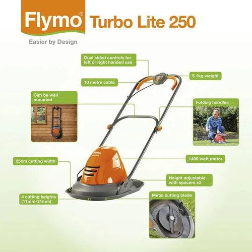 Lawnmower 𝑤25𝑐𝑚 Electric TurboLite250 Flymo-
