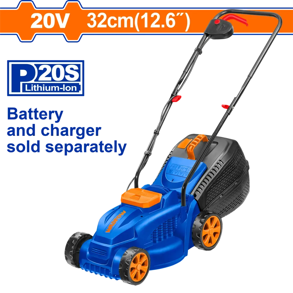 Lawnmower 𝑤32𝑐𝑚 Cordless Push 𝑃20ˢ WADFOW-Tool Only-