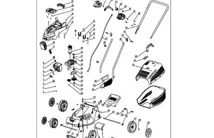 Lawnmower 𝑤32𝑐𝑚 Cordless Push 𝑃20ˢ WADFOW-Tool Only-