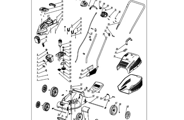 Lawnmower 𝑤32𝑐𝑚 Cordless Push 𝑃20ˢ WADFOW-Tool Only-