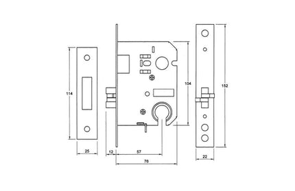 Lock Body Claw Bolt Cylinder-Euro Profile-