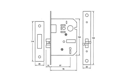 Lock Body Claw Bolt Keyhole-4 Lever-