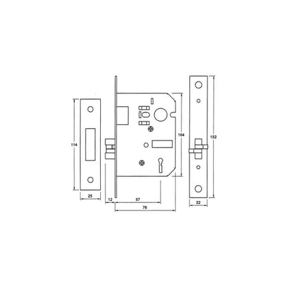 Lock Body Claw Bolt Keyhole-4 Lever-