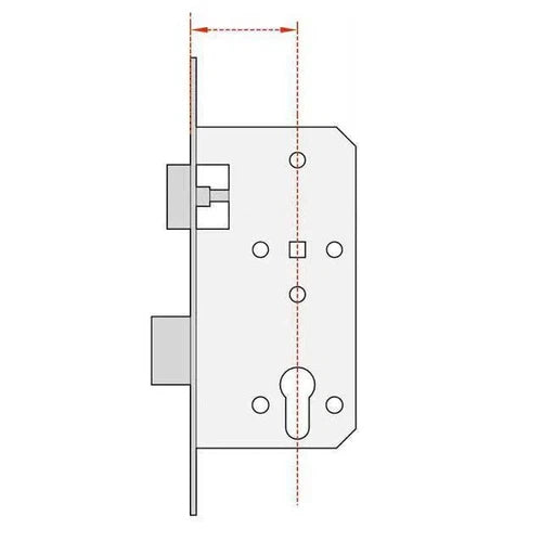 Lock Body for Steel Door-6cm-Left-