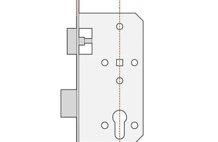 Lock Body for Steel Door-6cm-Left-