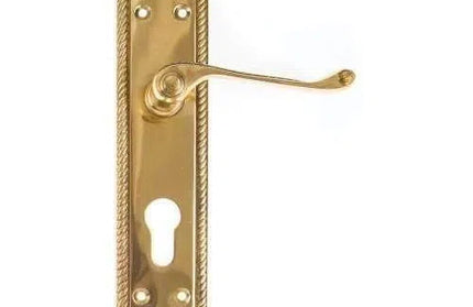 Lockset Georgian 8" Cylinderⓓ-Brass Plated-