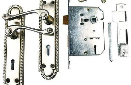 Lockset Georgian 8" Keyhole-Chrome Plated-
