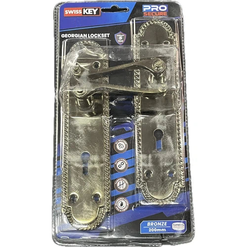 Lockset Georgian 8" Keyhole-Chrome Plated-