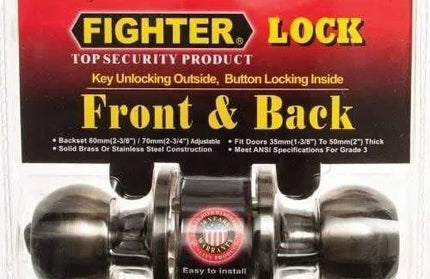 Lockset Knob Round Fighter-Antique Brass