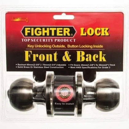 Lockset Knob Round Fighter-Antique Brass