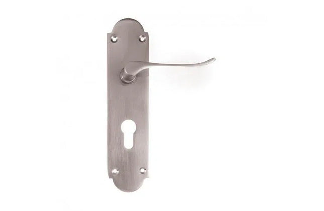 Lockset Victorian Scroll Cylinderⓓ-Satin Chrome