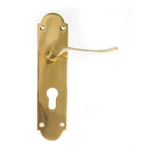 Lockset Victorian Scroll Cylinder-Locksets-L&B-Brass Plated (disc)-diyshop.co.za