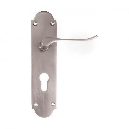 Lockset Victorian Scroll Cylinderⓓ-Satin Chrome-