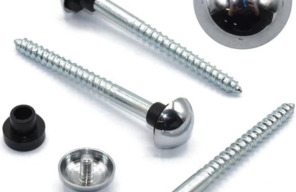 Mirror Screw with CP Dome Cap-40mm-each