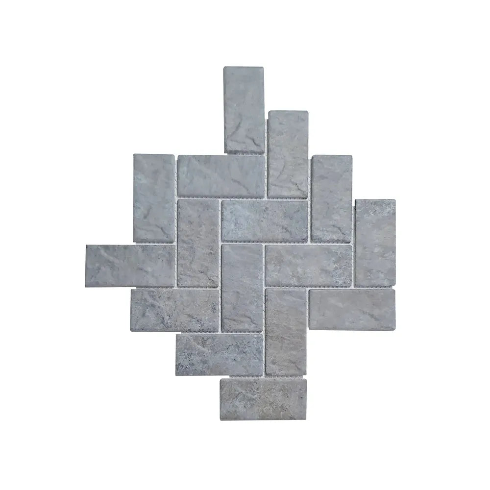 Mosaic Interlock (300x300)-Fishbone Matt Grey-