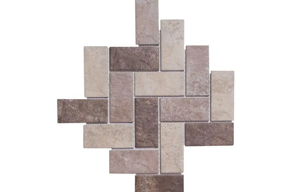 Mosaic Interlock (300x300)-Fishbone Matt Beige Mix