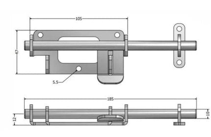 Pad Bolt Zinc Plated Premium-72𝑚𝑚-