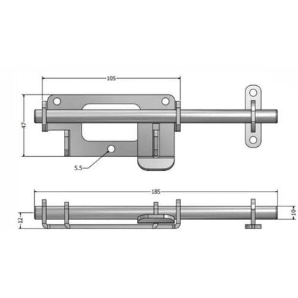 Pad Bolt Zinc Plated Premium-72𝑚𝑚-