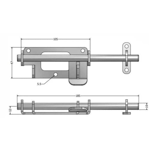 Pad Bolt Zinc Plated Premium-72𝑚𝑚-
