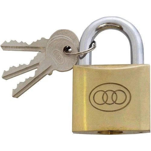 Padlock Brass Tri Circle-Locks & Keys-Tri-Circle-25mm-diyshop.co.za