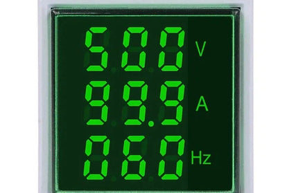 Panel Indicator Light with Volt, Amp & Frequency-Green
