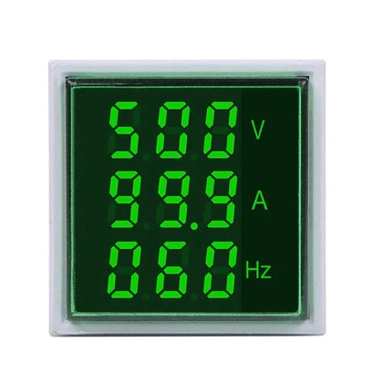 Panel Indicator Light with Volt, Amp & Frequency-Green