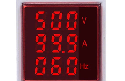 Panel Indicator Light with Volt, Amp & Frequency-Red