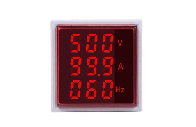 Panel Indicator Light with Volt, Amp & Frequency-Red