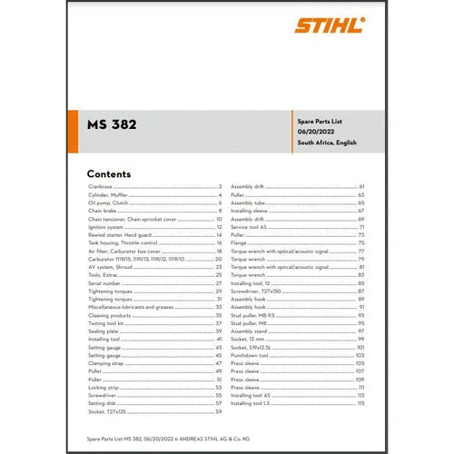 Parts List & Diagram MS382 STIHL-Power Tool & Equipment Manuals-STIHL-diyshop.co.za