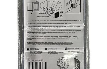 Patio Lock Press Pin Copydex Jaguar-Silver-