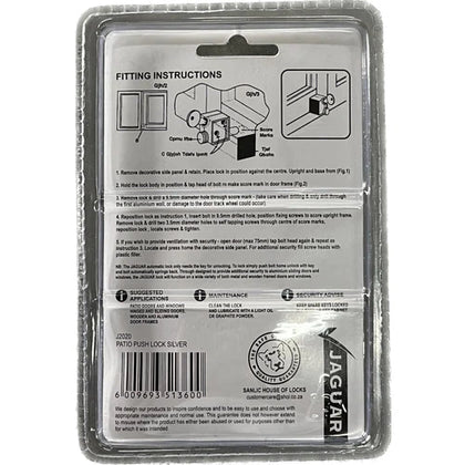 Patio Lock Press Pin Copydex Jaguar-Silver-