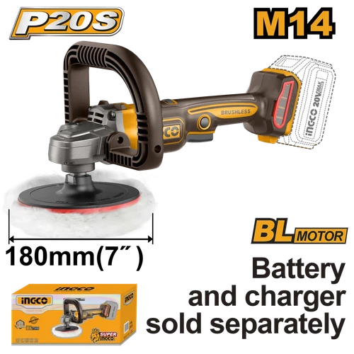Polisher Cordless 𝑃20ˢ iNGCO-Tool Only-