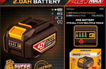 Power Tool Battery 𝑃42ᴹ LFP iNGCO-2.0𝐴𝒉/84𝑊𝒉-