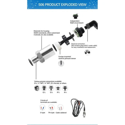 Pressure Transducer for VSD Pumps OULD-0-10 Bar-
