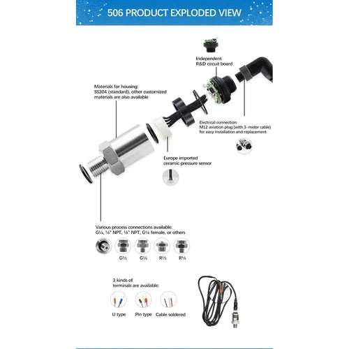 Pressure Transducer for VSD Pumps OULD-0-10 Bar-