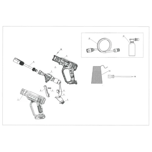 Pressure Washer Cordless 20𝑉 24℔ iNGCO-Tool Only-