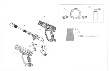 Pressure Washer Cordless 𝑃20ˢ 24℔ iNGCO-Tool Only-