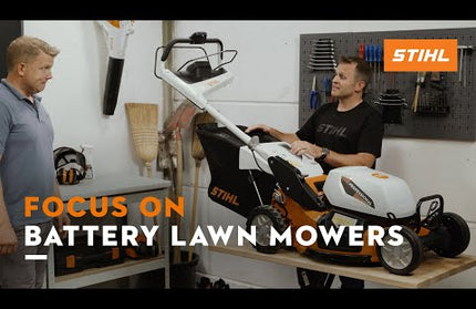STIHL Focus On Battery Lawn Mowers including RMA 353 V self-propelled